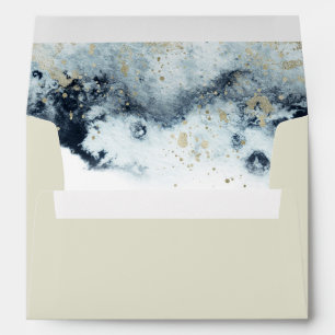 Watercolor Waves Pre-Addressed Wedding Envelope