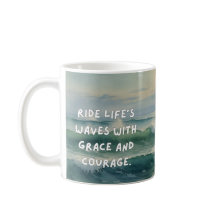 Watercolor Waves Reveal Mug – Ride the Waves