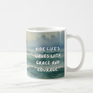 Watercolor Waves Reveal Mug – Ride the Waves