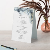 Watercolor Waves Table Number And Wedding Menu