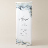 Watercolor Waves Wedding Welcome Banner