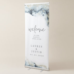 Watercolor Waves Wedding Welcome Banner
