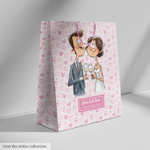 Watercolor Wedding Couple Gift Bag Quirky Humour