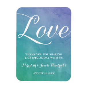 Watercolor Wedding Favour Magnet