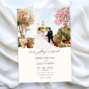 Watercolor wedding garden  invitation