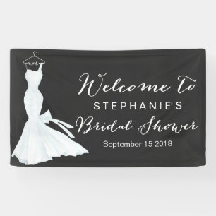 Watercolor Wedding Gown Chalkboard   Bridal Shower Banner