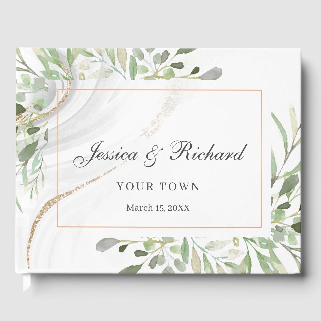 Watercolor Wedding Guest Book (Front)