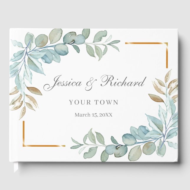 Watercolor Wedding Guest Book (Front)