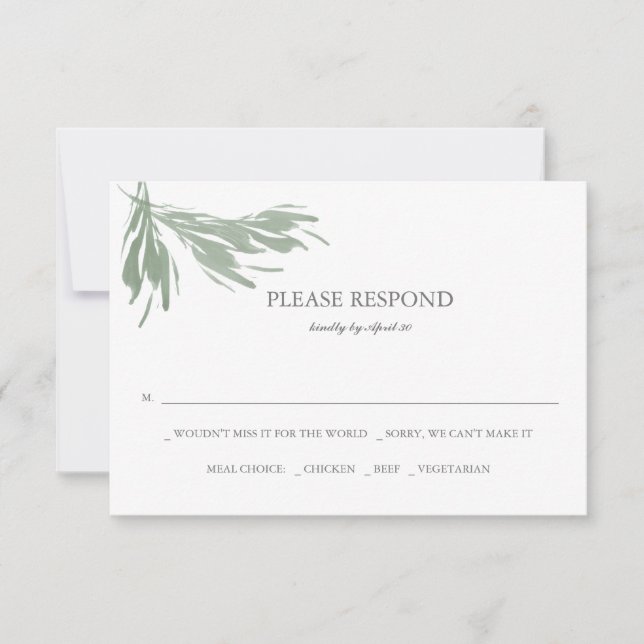 Watercolor Wedding Insert Card (Front)