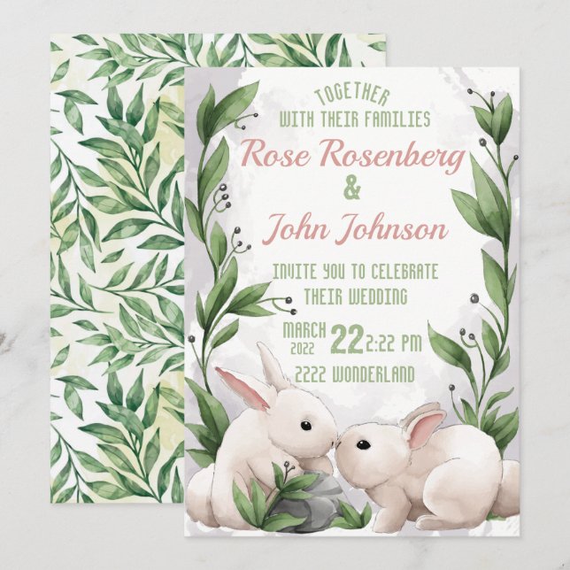 Watercolor Wedding Invitation (Front/Back)