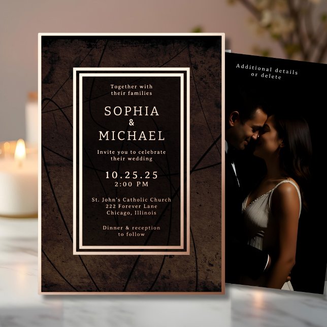 Watercolor Wedding Invitation Photo Template Coral (Creator Uploaded)