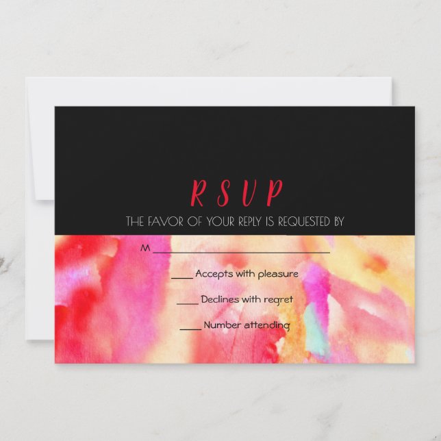WATERCOLOR Wedding Invitation Reply Response RSVP (Front)