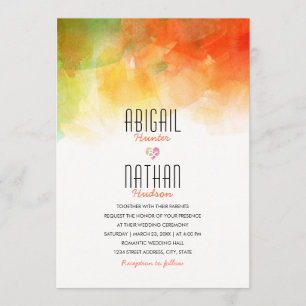 Watercolor wedding invitations unique modern art