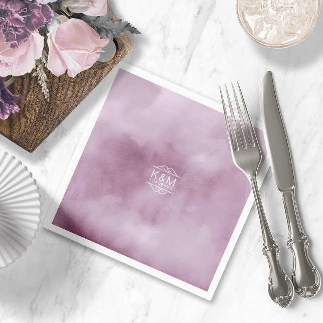 Watercolor Wedding Lilac ID654 Napkin (Creator Uploaded)