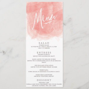 Watercolor Wedding Menu Card