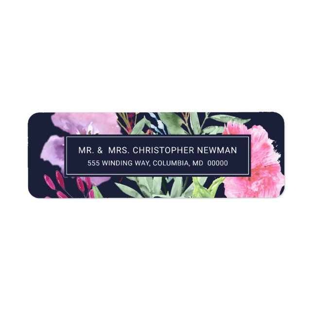 Watercolor Wedding Modern Botanical Labels (Front)