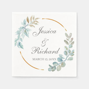Watercolor Wedding Napkins