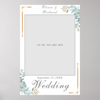 Watercolor Wedding Photo Prop Poster