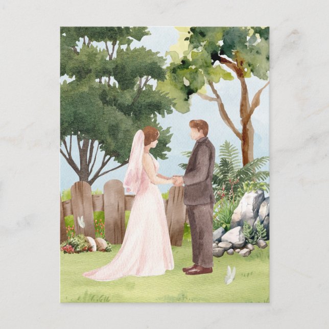 Watercolor wedding  postcard (Front)