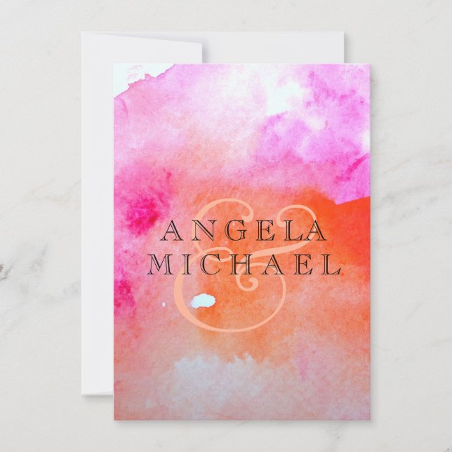 Watercolor Wedding Print Invitation (Front)