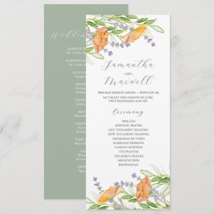Watercolor Wedding Program Wildflowers Programme
