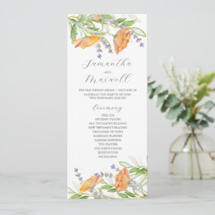 Watercolor Wedding Program Wildflowers Programme