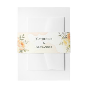 Watercolor Wedding Rustic Floral Invitation Belly Band