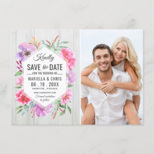 Watercolor Wedding Save the Date Decoupage Photo