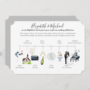 Watercolor Wedding Timeline Icon Program Template