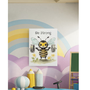 Watercolor Weightlifting Bumblebee Inspiration Poster