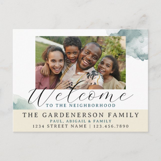 Watercolor Welcome to the Neighbourhood  Postcard (Front)