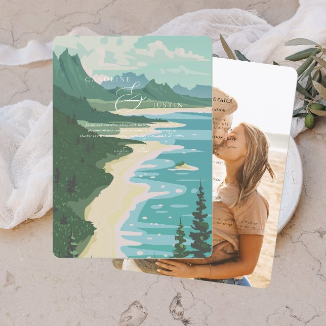 Watercolor West Coast Wedding Invitation (Creator Uploaded)