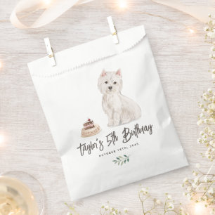 Watercolor West Highland White Terrier Birthday Favour Bags