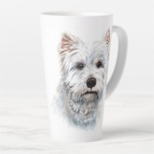 Watercolor West Highland White Terrier Latte Mug