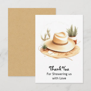 Watercolor Western Adventure Boy Baby Shower Thank You Card