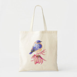 Watercolor Western Bluebird Blue Bird Art for the Tote Bag
