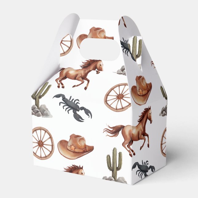 Watercolor Western Kid Art Favour Box (Front Side)