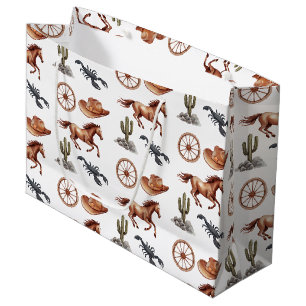 Watercolor Western Kid Art Large Gift Bag