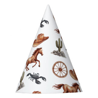 Watercolor Western Kid Art Party Hat