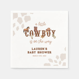 Watercolor Western Little Cowboy Baby Boy Shower Napkin