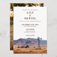 Watercolor Western Mountain Ranch Photo Wedding