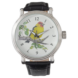 Watercolor Western Tanager Bird Birding Birdwatch Watch