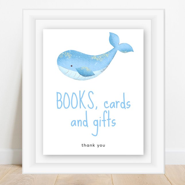 Watercolor whale - Books cards and gifts Poster (Creator Uploaded)