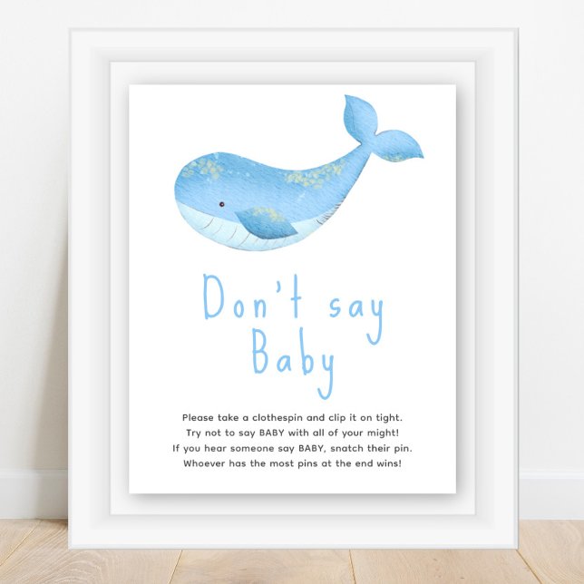 Watercolor whale - Don't say baby Poster (Creator Uploaded)