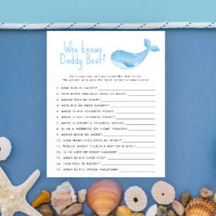 Watercolor whale - Game Who knows daddy best