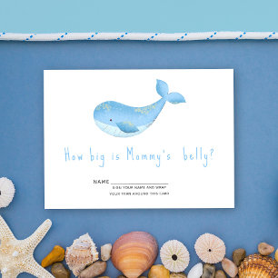 Watercolor whale - how big is mummy's belly enclosure card