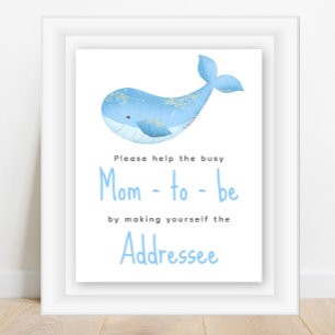 Watercolor whale - Mum to be addressee Poster