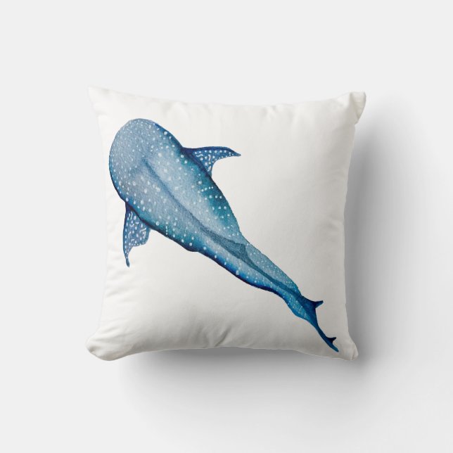 Watercolor whale shark cushion (Front)
