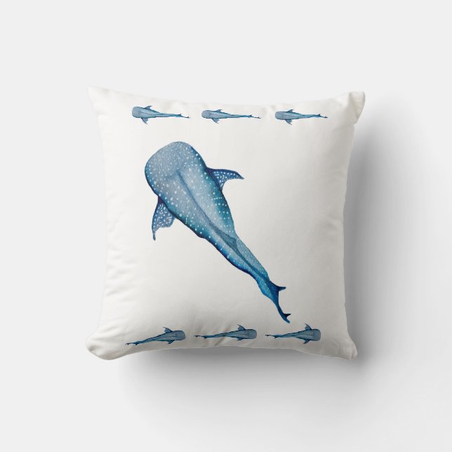 Watercolor whale shark cushion (Front)