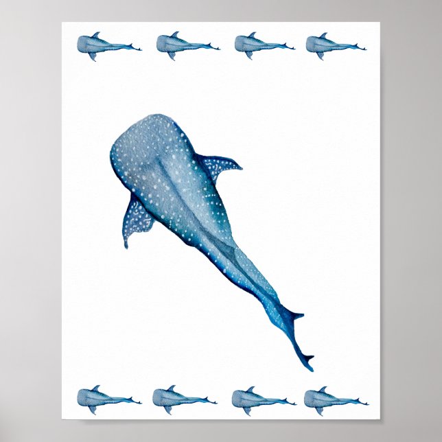 Watercolor whale shark poster (Front)